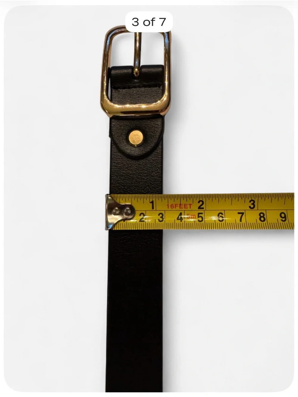 Genuine Leather Black Belt Gold Buckle Women’s Size 110 cm / 43”